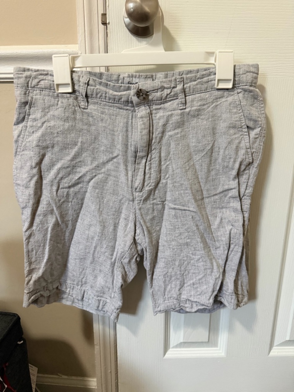 Goodfellow & Co Light Gray Linen-Blend Flat Front Shorts